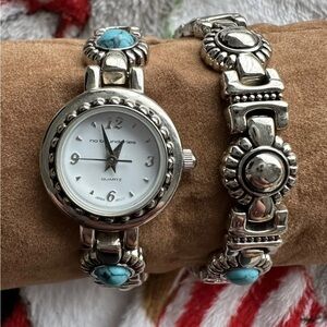 VINTAGE NO BOUNDARIES WATCH BAND SET QUARTZ JAPAN STAINLESS STEEL RARE